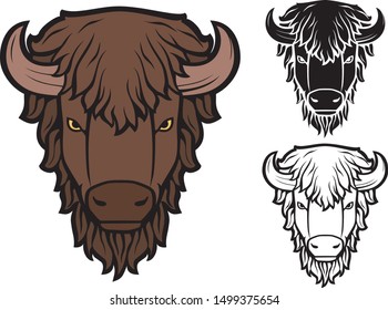 Bison head vector illustration design