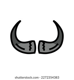 bison horn animal color icon vector. bison horn animal sign. isolated symbol illustration
