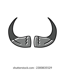 bison horn animal color icon vector. bison horn animal sign. isolated symbol illustration
