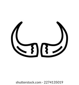 bison horn animal line icon vector. bison horn animal sign. isolated contour symbol black illustration