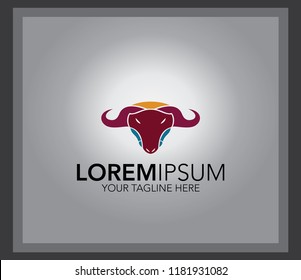 Bison icon. buffalo head design