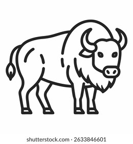Bison icon line art vector art 