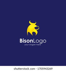 Bison icon logo, bull icon logo