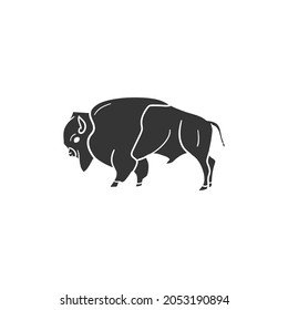 Bison Icon Silhouette Illustration. Buffalo Animal Vektorgrafik Piktogramm Symbol Clip Art. Doodle Sketch Black Sign.