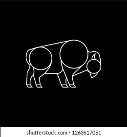 bison icon simple line art