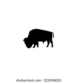 Bison icon. Simple style meat restaurant big sale poster background symbol. Bison brand logo design element. Bison t-shirt printing. Vector for sticker.