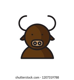 bison icon vector. animal icon filled outline style