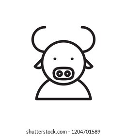 bison icon vector. animals icon vector line style