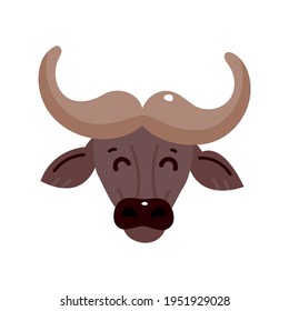 Bison icon. Vector illustration of american bison, standing in profile, in trendy flat style. Isolated on white.