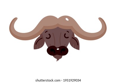 Bison icon. Vector illustration of american bison, standing in profile, in trendy flat style. Isolated on white.