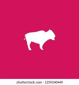 bison icon vector. bison sign on pink background. bison icon for web and app