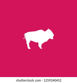 bison icon vector. bison sign on pink background. bison icon for web and app