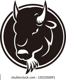 bison illustration logo