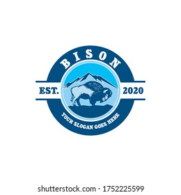 bison logo , buffalo logo vector