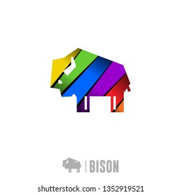 Bison Logo. Colorful Gradient Logo Design