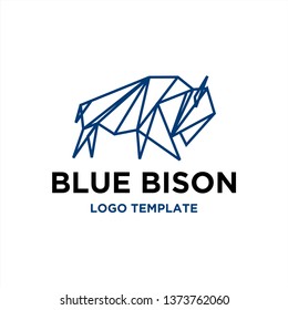 bison logo design inspiration . bison logo design template . geometric bison . framework logo template