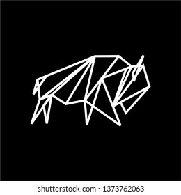 bison logo design inspiration . bison logo design template . geometric bison . framework logo template