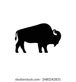 diseño de logotipo de bison ilustración de Plantilla inspiración diseño negro logotipo de bison silueta Vector