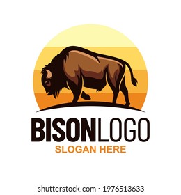 Bison Logo Design Template Inspiration, Vector Illustration
