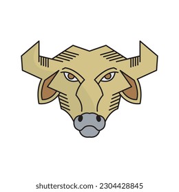 signo de plantilla de diseño del logotipo de bison. estilo de color sólido,