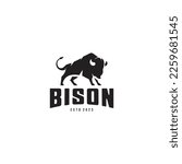 Bison Logo Design Vector Image,bison logo silhouette