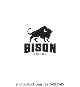 Bison Logo Design Vector Image,bison logo silhouette