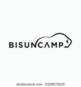 bison logo design vector silhouette illustration