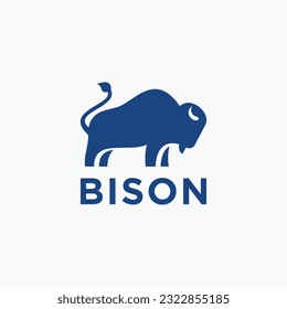 bison logo design vector silhouette illustration