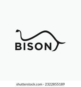 bison logo design vector silhouette illustration