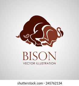 Bison Logo Icon Vector On White Background