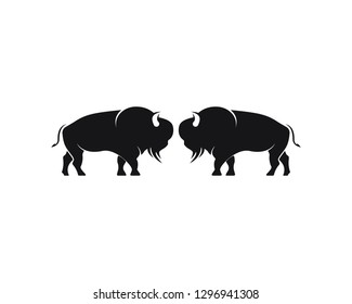Bison logo icon vector template illustration design 