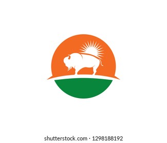 Bison logo icon vector template illustration design 