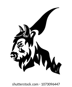 Bison logo mascot. Bison head isolated. Vector illustration.