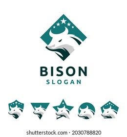 bison logo with modern concept