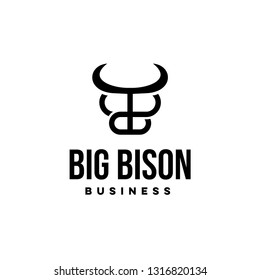 Bison logo template with BB monogram template perfect