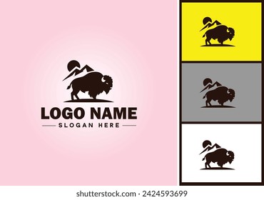 bison logo vector art icon graphics for business brand icon bison logo template