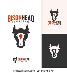 Bison logo vector template, Creative Bison head logo design concepts