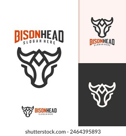 Bison logo vector template, Creative Bison head logo design concepts