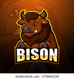 Bison mascot esport logo design