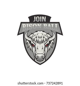 Bison mascot logo design vector illustration