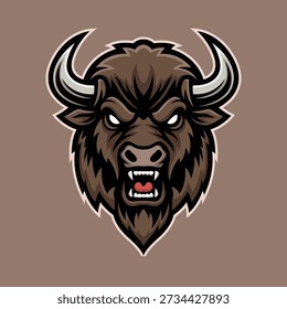 bison mascot logo illustration vector design template simple modern style eps 10