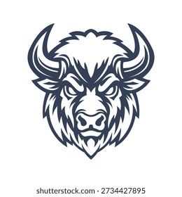 bison mascot logo illustration vector design template simple modern style eps 10