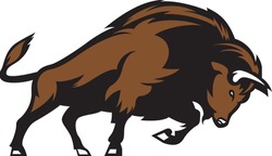 Bison Mascot - Vector Illusrations For T-shirts And Logos