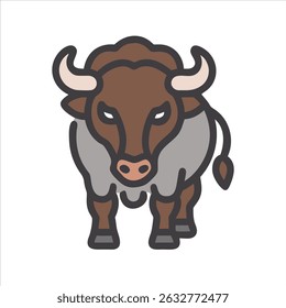  bison object icon modern design concept isolated