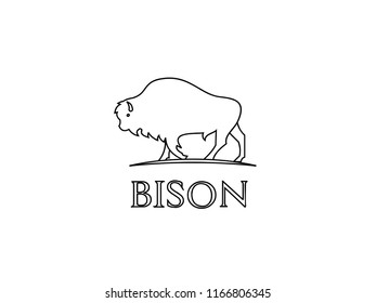 bison outline logo icon designs