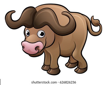 A bison safari animals cartoon character