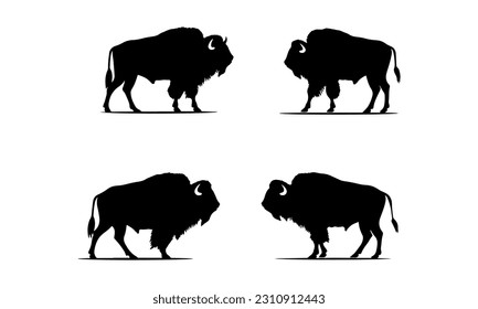 Bison Silhouette black color vector