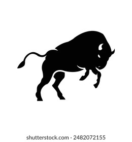 Bison silhouette logo icon vector