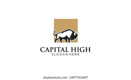 Bison silhouette logo for your company template