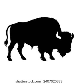 bison silhouette on white background